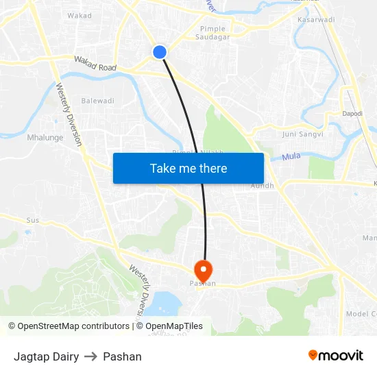 Jagtap Dairy to Pashan map