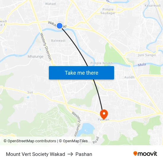 Mount Vert Society Wakad to Pashan map