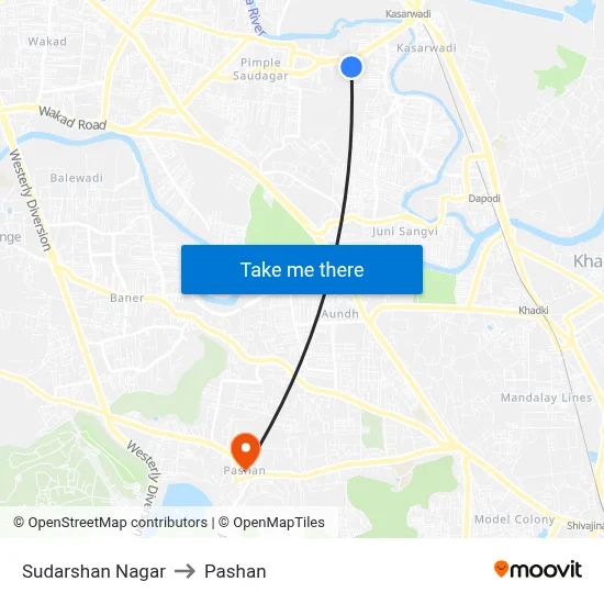 Sudarshan Nagar to Pashan map