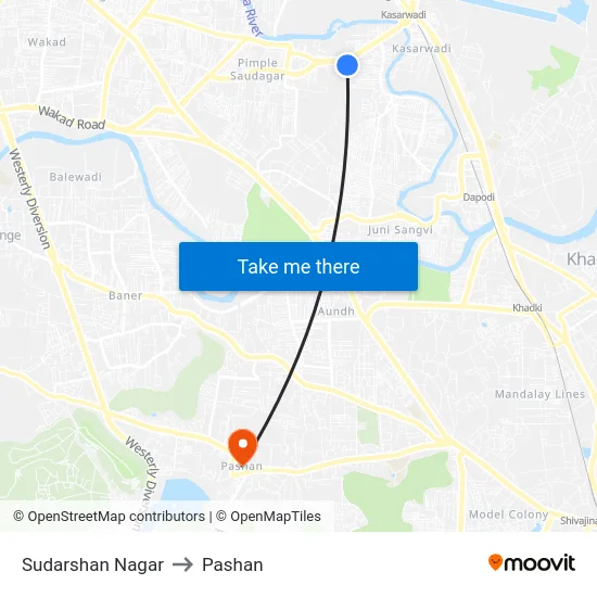 Sudarshan Nagar to Pashan map