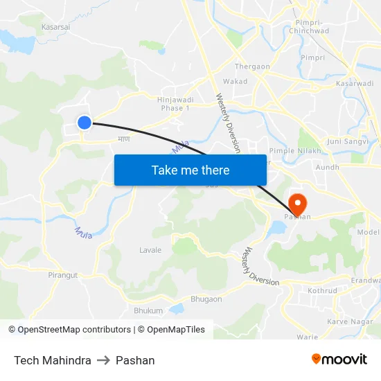Tech Mahindra to Pashan map