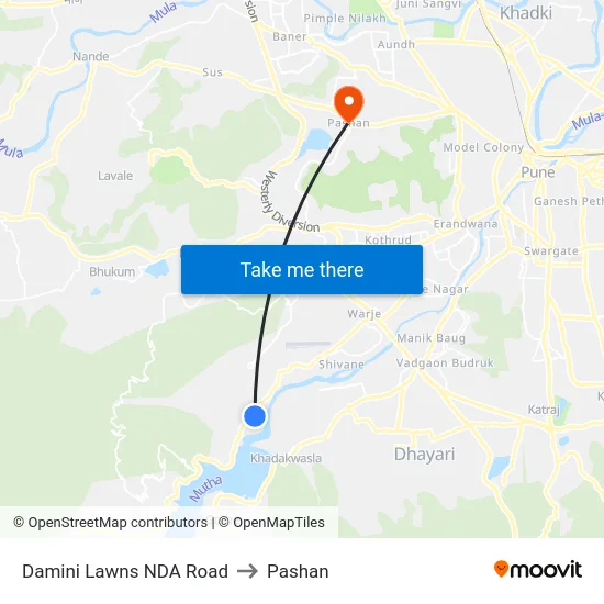 Damini Lawns NDA Road to Pashan map