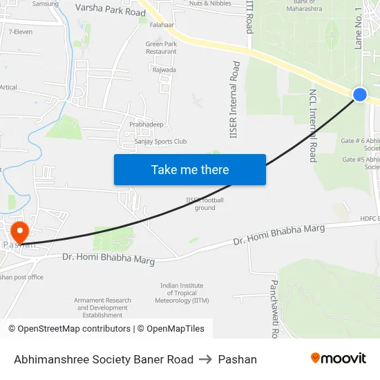 Abhimanshree Society Baner Road to Pashan map