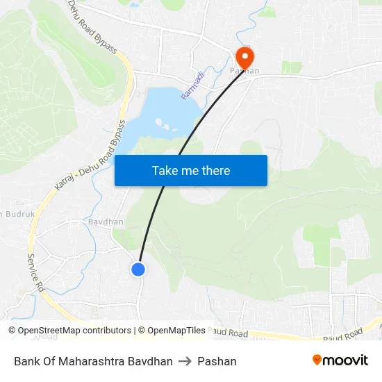 Bank Of Maharashtra Bavdhan to Pashan map