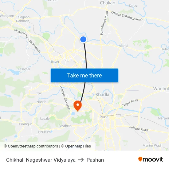 Chikhali Nageshwar Vidyalaya to Pashan map