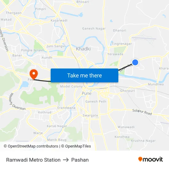 Ramwadi Metro Station to Pashan map