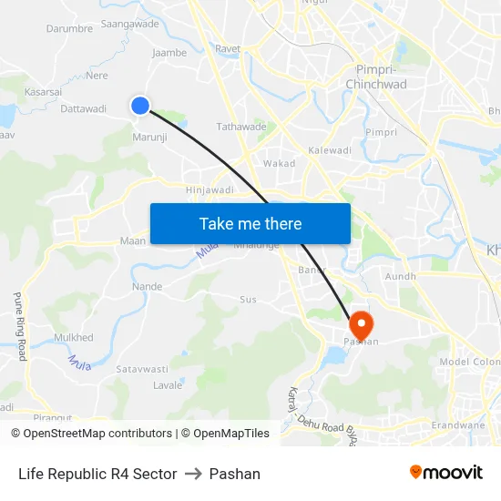 Life Republic R4 Sector to Pashan map