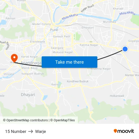 15 Number to Warje map