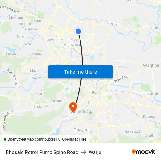 Bhosale Petrol Pump Spine Road to Warje map