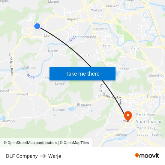 DLF Company to Warje map