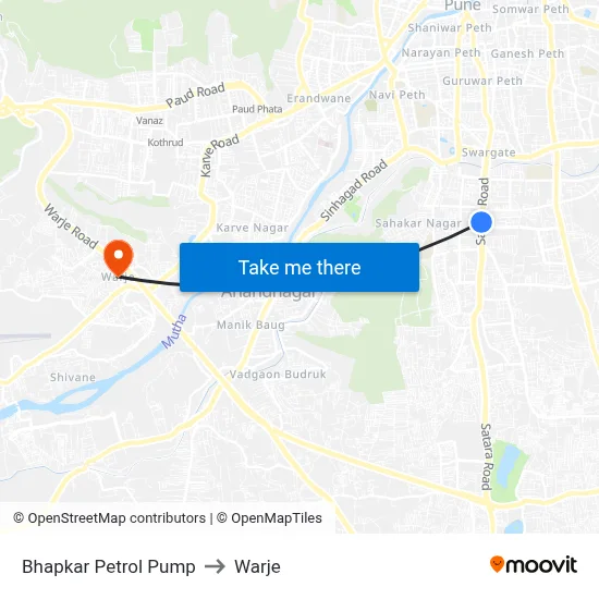 Bhapkar Petrol Pump to Warje map