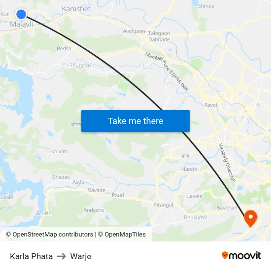 Karla Phata to Warje map