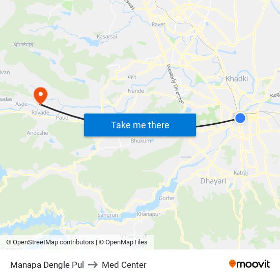 Manapa Dengle Pul Bus Station to Med Center map