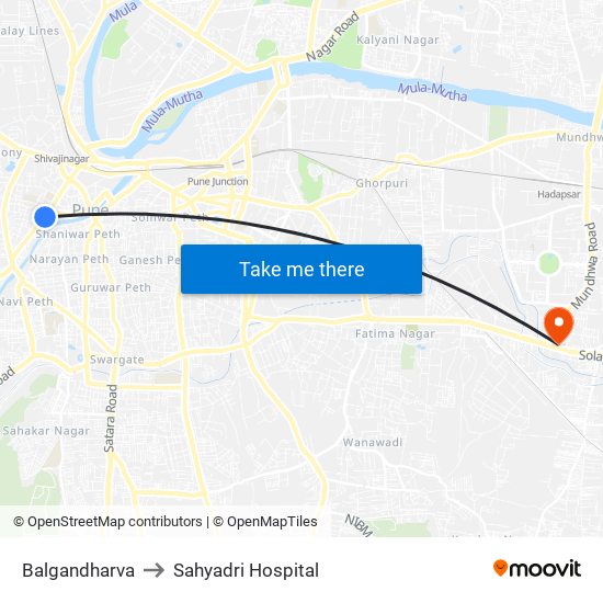 Balgandharva to Sahyadri Hospital map