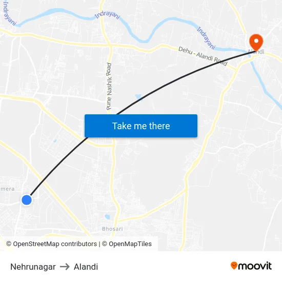 Nehrunagar to Alandi map