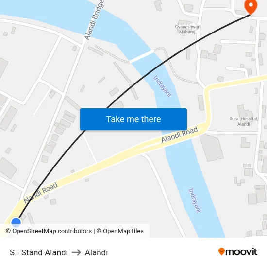 ST Stand Alandi to Alandi map