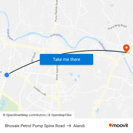 Bhosale Petrol Pump Spine Road to Alandi map