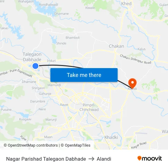 Nagar Parishad Talegaon Dabhade to Alandi map