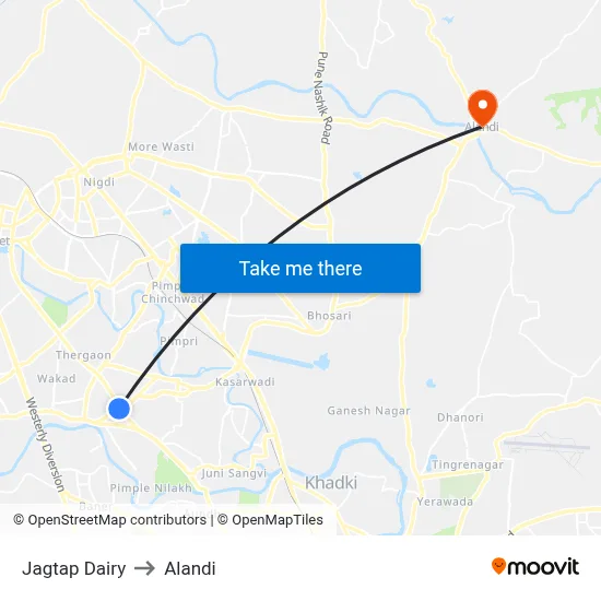 Jagtap Dairy to Alandi map