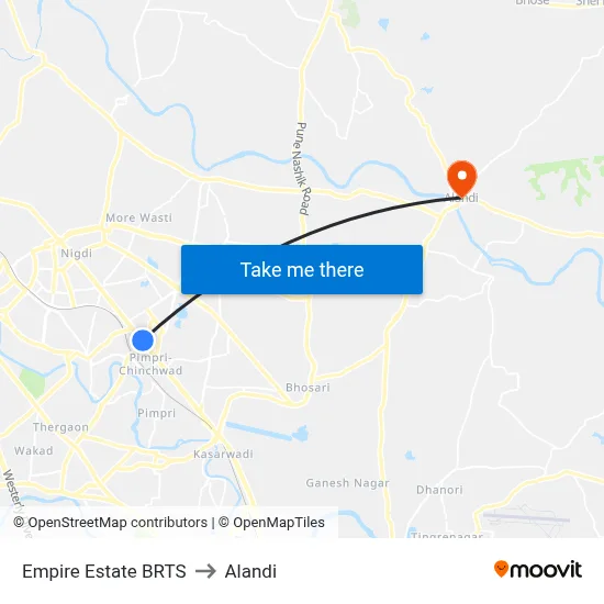 Empire Estate BRTS to Alandi map