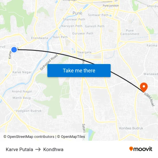 Karve Putala to Kondhwa map