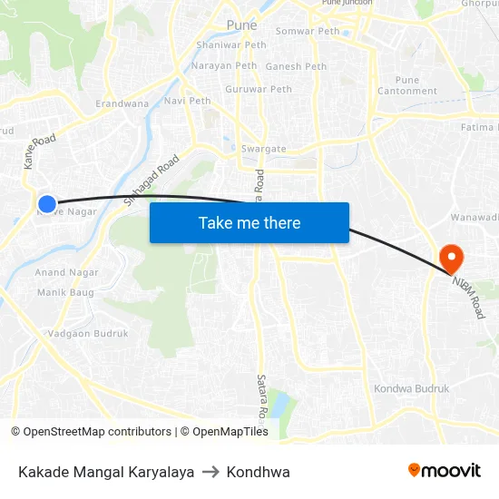 Kakade Mangal Karyalaya to Kondhwa map