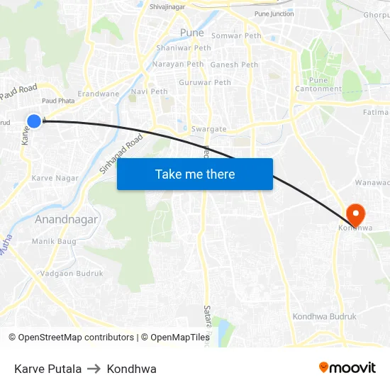 Karve Putala to Kondhwa map