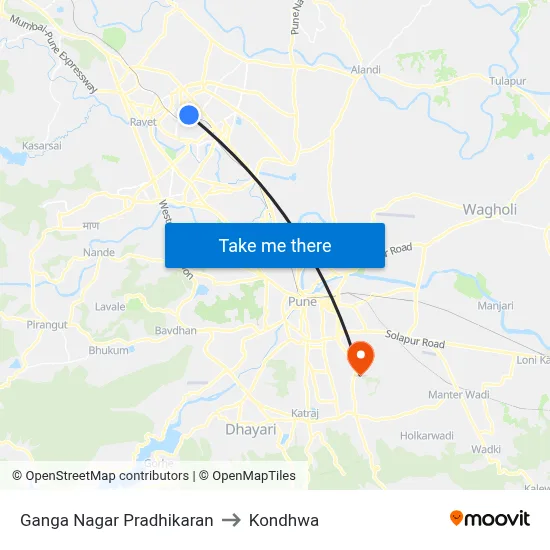 Ganga Nagar Pradhikaran to Kondhwa map