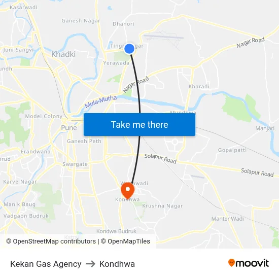 Kekan Gas Agency to Kondhwa map