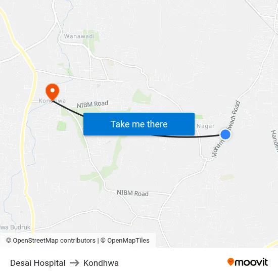 Desai Hospital to Kondhwa map