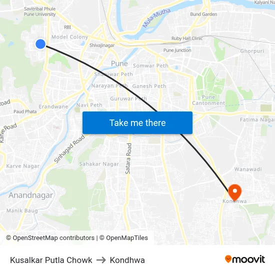 Kusalkar Putla Chowk to Kondhwa map