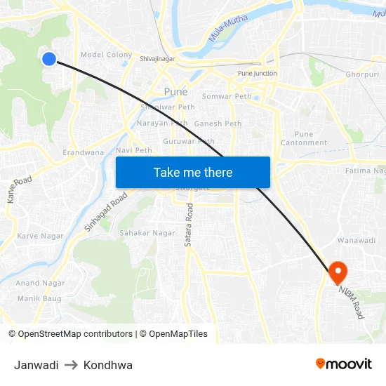 Janwadi to Kondhwa map