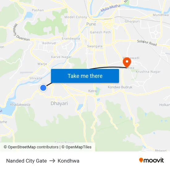 Nanded City Gate to Kondhwa map