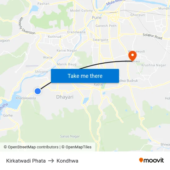 Kirkatwadi Phata to Kondhwa map