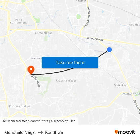 Gondhale Nagar to Kondhwa map