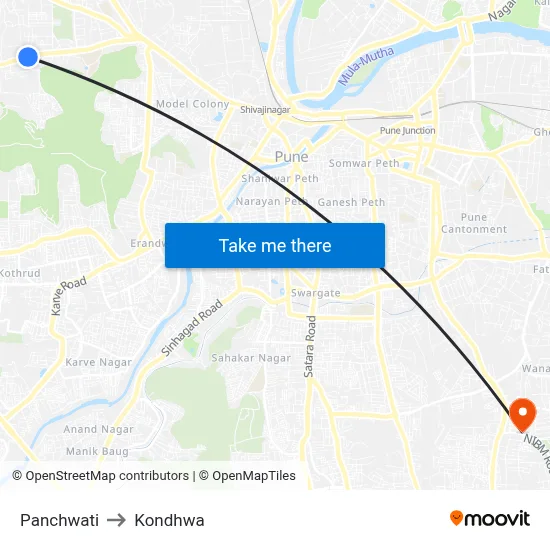 Panchwati to Kondhwa map