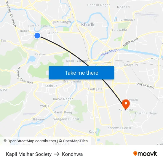 Kapil Malhar Society to Kondhwa map