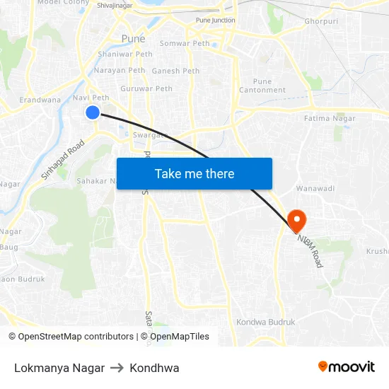 Lokmanya Nagar to Kondhwa map