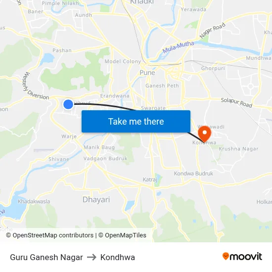 Guru Ganesh Nagar to Kondhwa map