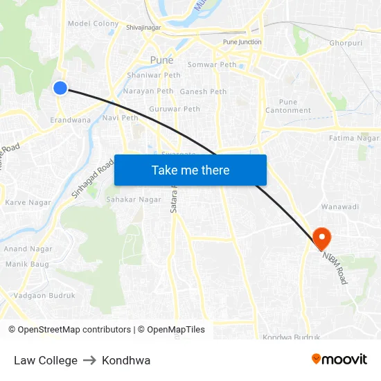 Law College to Kondhwa map