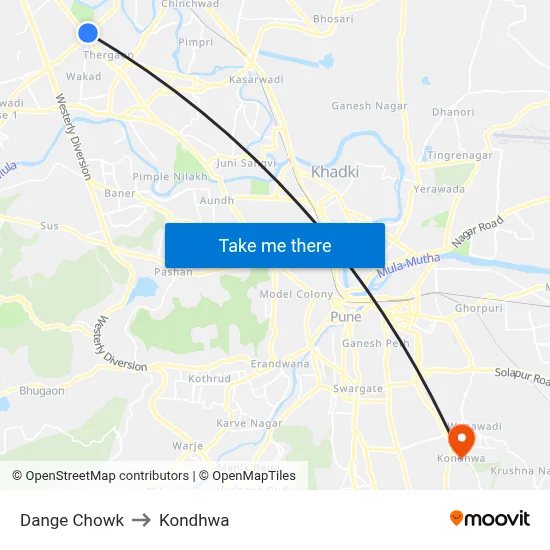 Dange Chowk to Kondhwa map