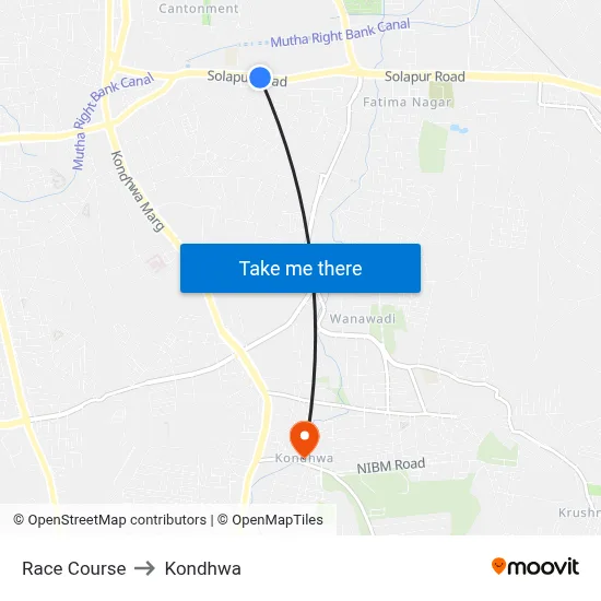 Race Course to Kondhwa map