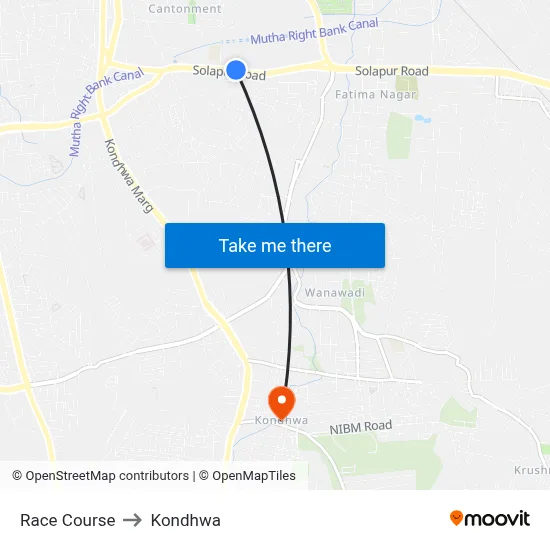 Race Course to Kondhwa map
