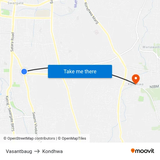 Vasantbaug to Kondhwa map