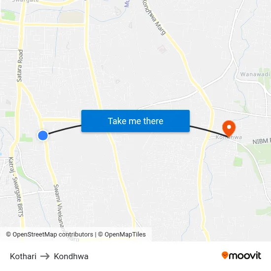 Kothari to Kondhwa map