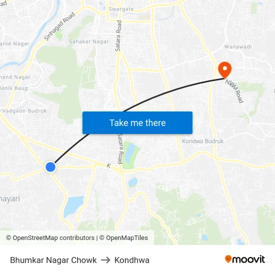 Bhumkar Nagar Chowk to Kondhwa map