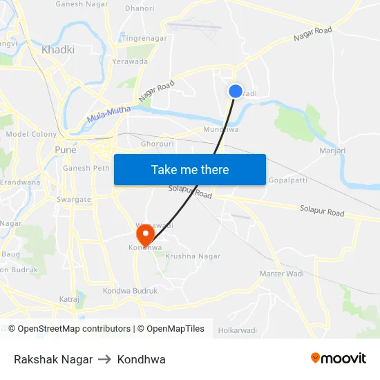 Rakshak Nagar to Kondhwa map