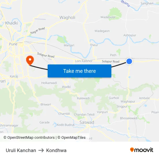 Uruli Kanchan to Kondhwa map