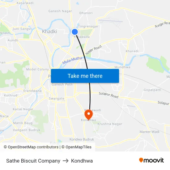 Sathe Biscuit Company to Kondhwa map