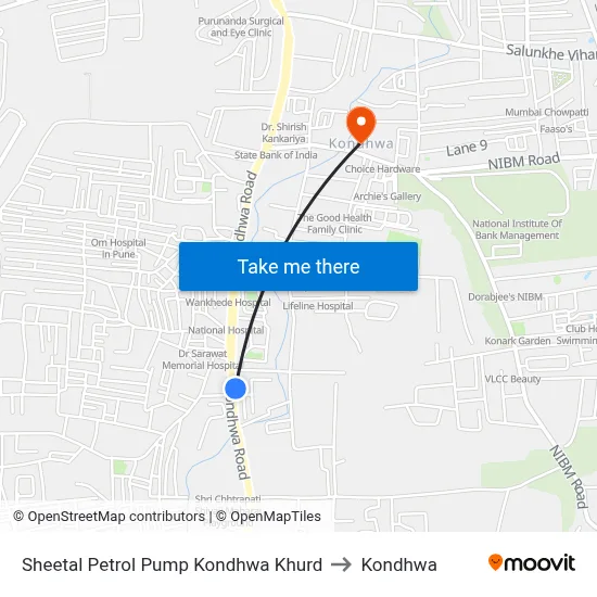 Sheetal Petrol Pump Kondhwa Khurd to Kondhwa map